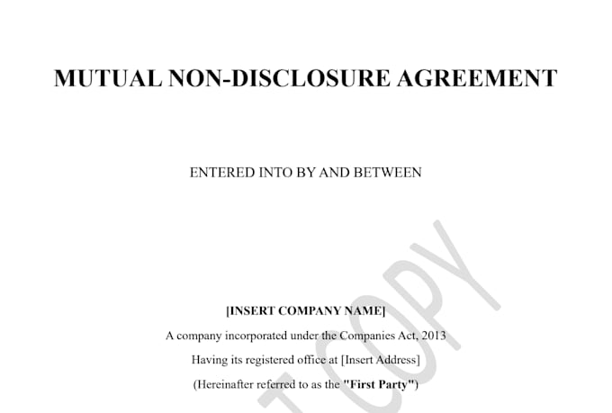 draft professional non disclosure agreement
